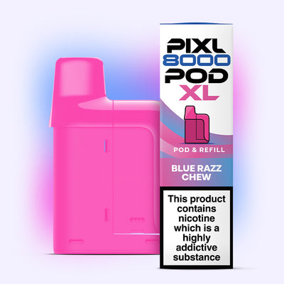 Blue Razz Chew Pixl 8000 Pod