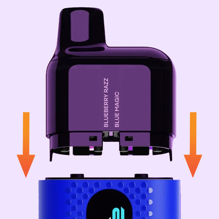 Step 02 - Ensure flavour & logo on the PIXL Duo Legal Big Puff face forward then press together